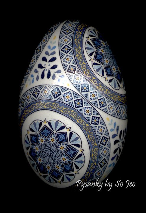 Cerulean Blues Ukrainian Easter Egg Pysanky By So Jeo